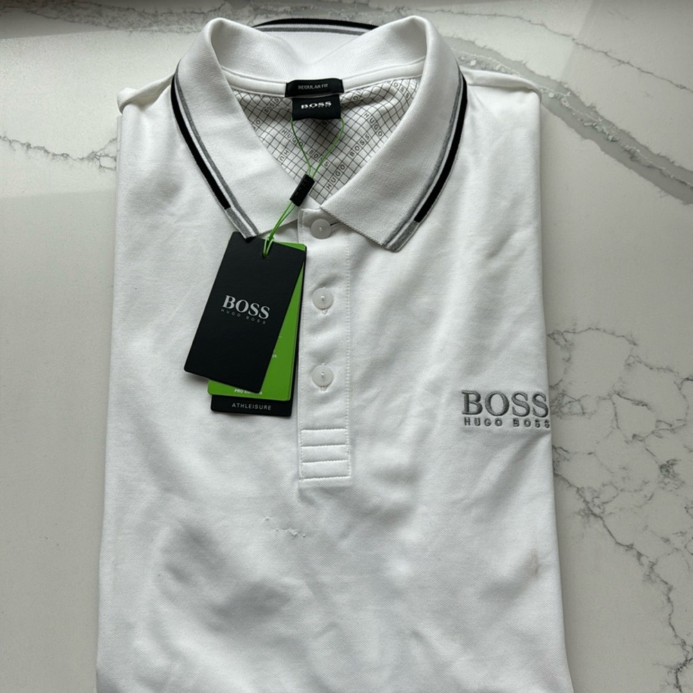 Hugo Boss Regular Fit white Polo.